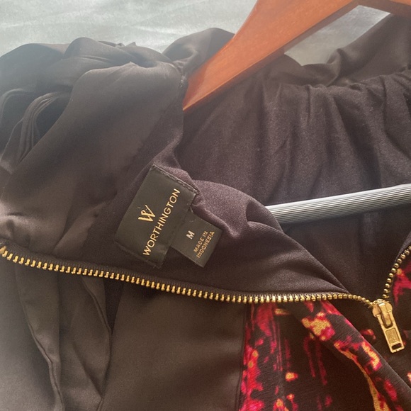 Worthington Halter tie sleeveless blouse in Medium size multi color - Picture 4 of 7